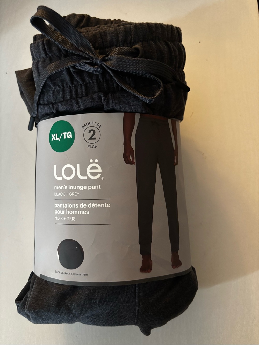 Lole Men's Lounge Pants 2 Pack - Black & Grey XL NWT